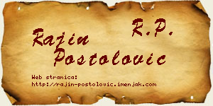 Rajin Postolović vizit kartica
